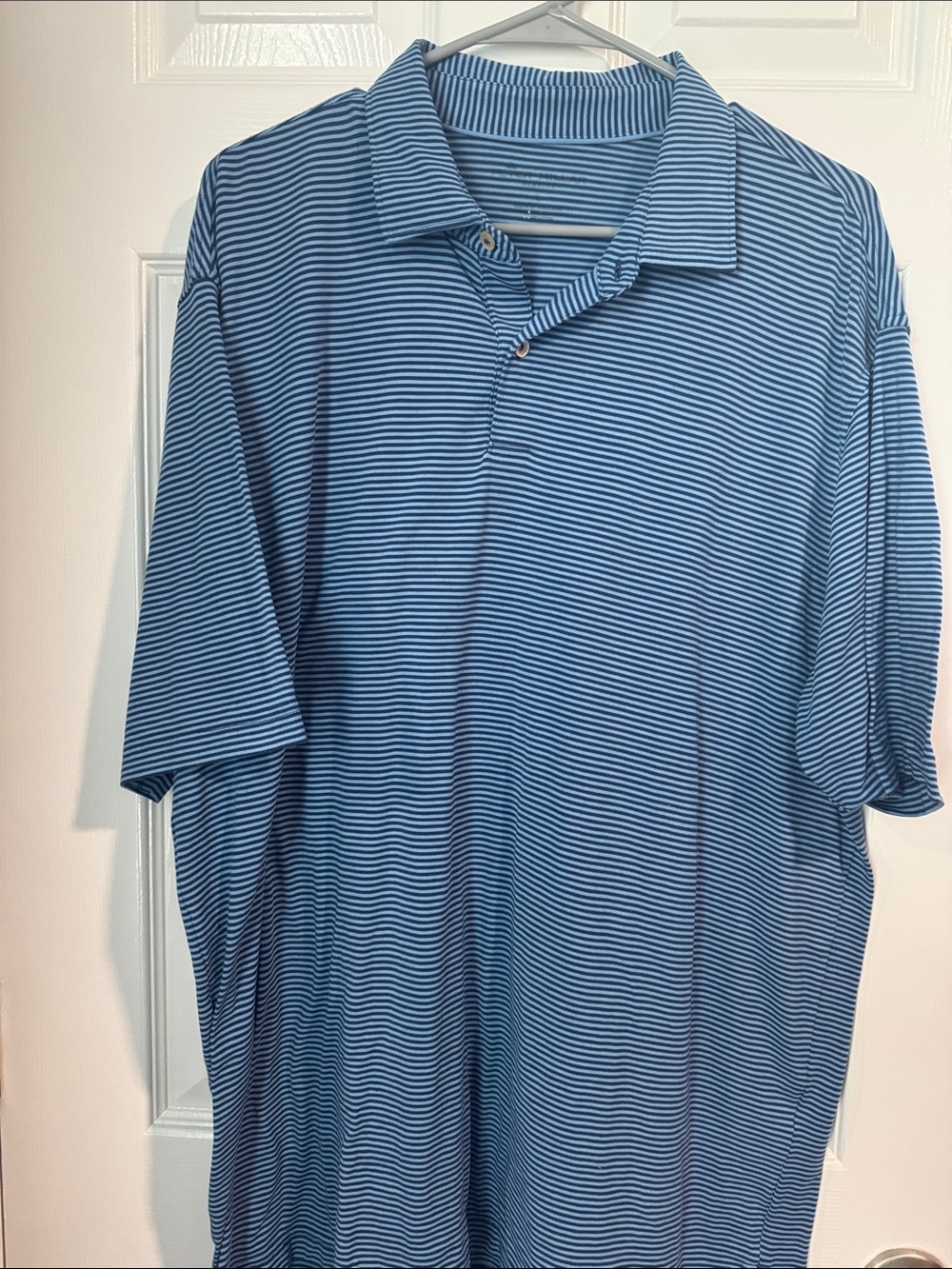 Peter Millar Blue Micro-Striped Polo